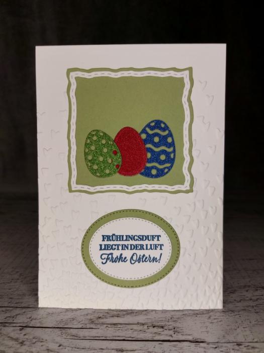 Grußkarte Ostern Frühlingsduft Eier handgemacht
